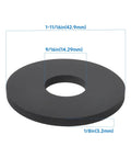 4-Pack Rubber Water Slinger Rings SPX0125F Compatible With Hayward Pool Pumps Durable slam ring seal guard, 1-11/16 inch, black rubber.