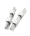 Get Smooth Motion With These High-Precision SBR25 Linear Guide Rail Kit Featuring Two 300 To 1000 Mm Shafts And Four Ball Bearing Blocks Perfect For 3D Printers And CNC Machines That Build Awesome Stuff. SBR25 linear guide rail kit with two shafts and four bearing blocks