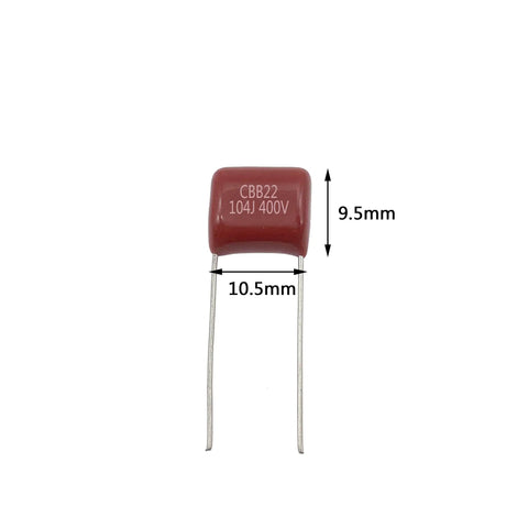 Heavy Duty CBB22 Capacitor Assortment Kit Packs Twenty 400V 0.1 Microfarad 104J metallized polypropylene red capacitor