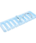 Sleek Belt And Tie Organizer Rack With Foldable Hooks Designed For Compact Closet Spaces Kick Your Wardrobe Into High Gear Keep Accessories Neatly Secured Easy Install Blue, sky blue wall mount rack with metallic hook.
