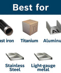 Image showing best materials for 21 Piece Cobalt M42 Drill Bit Set With Case And Three Flat Shank For Stainless Steel Cast Iron Titanium Aluminum Light-Gauge Metals