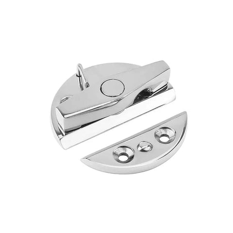 Top Shelf Rugged Ready To Rock 316 Stainless Steel Rotary Twist Lock Latch For Marine Boat Hatches, shown with base plate.