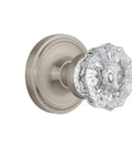 Classic Rosette With Crystal Door Knob For Vintage And Modern Doors With Retro Charm And Elegant Antique Style Hardware