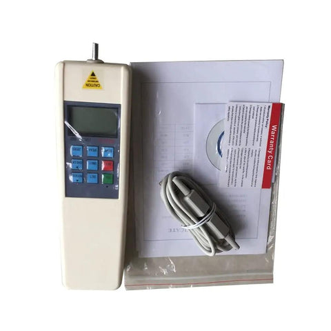 Straight Fire Handheld Digital Push Pull Force Gauge Dynamometer Packing A Built In Sensor Measuring Up To 500 Newtons with LCD display.