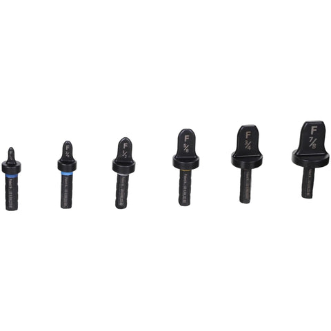 Five Piece Drill Bit Flaring Set for Copper and Aluminum Tubes displayed with different size options for HVAC Plumbing DIY.