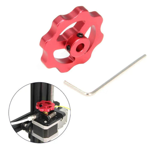 Top Shelf Aluminum Extruder Hand Twist Nut Compatible With Creality CR10 Ender 3 red cam knob with lever for 3D printer.