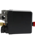 Tough As Nails Aftermarket Pressure Switch For Air Compressors 95 To 125 Psi with four ports and adjustable control side view.