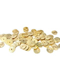 Top Shelf 14K Gold Plated Brass Heishi Spacer Beads For Jewelry Makers With Straight Up Solid Flat Round Coin Discs, bulk supply.