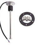 Straight Shot Fuel And Water Tank Level Sensor 600 mm showing stainless steel probe, wires, and mounting plate with screws.