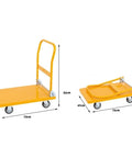 Heavy Duty Platform Cart With Foldable Flatbed Hand Truck, Utility Wagon, 770 Lb Capacity, Steel Frame, Space Saving Foldaway Design for Moving Boxes, Appliances, and Heavy Gear at Home or Job Site, 73 x 47 cm