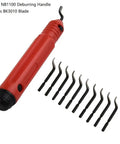 Pro Grade Deburring Hand Tool For Pipes And Sheet Metal With Wear Resistant HSS Blade And Comfortable Grip Includes 10 Replacement Blades