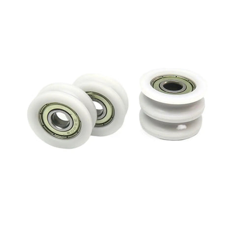 Top Tier Delrin U Groove Roller Bearings Pack Of Two Built Tough For Rock Solid Linear Motion Smooth As Silk 8 mm Bore 40 mm Outer Diameter durable nylon guide wheels in white