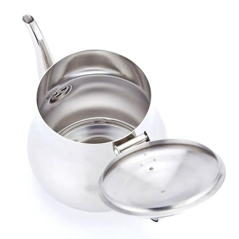 Open view of Mini 360Ml Stainless Steel Teapot For Tea And More, Ultra Compact Yet Sturdy Kitchen Pot For Coffee, Easy Pour Design