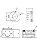 Technical drawing of Premium Round Oldham Coupling T8 For Ender 3 Z Axis Upgrade Kit With Flexible Hot Bed Brass Lead Screw Fit Smooth Transmission And Low Vibration 18mm Thread Hole 2 Pack Must Have Parts, 22mm diameter