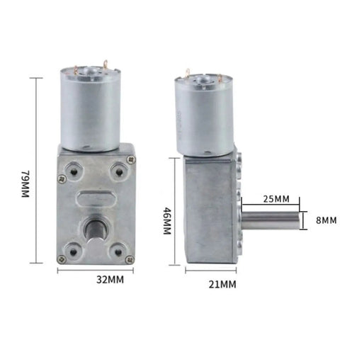 Dimensions of Tiny But Mighty 6V High Torque Rotary Actuator Mini Motor For Windows Doors And Robotics 90 RPM Ultra Compact 79x32x21mm