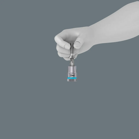 Hand holding a TORX bit from Belt B 3 TORX Bit Socket Set With Holding Function For Screws And Bolts, 3/8 Inch Drive, 9-Piece.