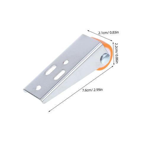 Heavy Duty Wooden Door Sliding Pulley Wheels Glide Like Butter Smooth Tracking Barn Door Hardware, metal roller with orange detail, 7.6cm.