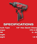 Close-up of Compact Cordless Driver Drill Kit Featuring Variable Speed Trigger And Quick Change Chuck, Delivers A Rock Solid 175 Inch Pounds Of Torque At Just Two Pounds.