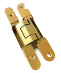 Heavy Duty Dimensional Adjustable Hidden Door Hinges Pair 140mm Knockout Silver Finish close-up view showing hinge design.