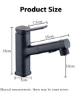 Game Changing Black Stainless Steel Bathroom Faucet With Pull Down Sprayer And Single Handle Product Size Measurements