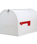 Locking Post Mount Mailbox To Lock Down Your Mail, Large White Finish With Concealed Locking Compartment, front view