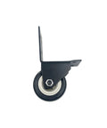 2 Pack Black Side Mount Casters With L Plate 2 Inch Fixed Non Swivel Wheels Silent Replacement For Luggage Furniture Doors Gates Includes 10 Mounting Screws Iron Rubber Construction