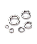 Rock Solid Stainless Steel Split Lock Washers Heavy Duty Elastic Spring Gaskets in various sizes for M2 to M30 fit.