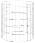 Sturdy Galvanized Steel Cylindrical Compost Bin For Outdoor Use, 19.7 X 19.7 X 19.7 Inch Tumbler, wireframe structure, silver finish.