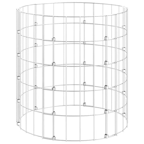 Sturdy Galvanized Steel Cylindrical Compost Bin For Outdoor Use, 19.7 X 19.7 X 19.7 Inch Tumbler, wireframe structure, silver finish.