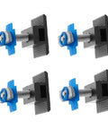 Rock Solid Solar Panel Mounting Clips 4 Pack High Strength Aluminum Alloy Wing Nuts with blue grips for secure PV installations