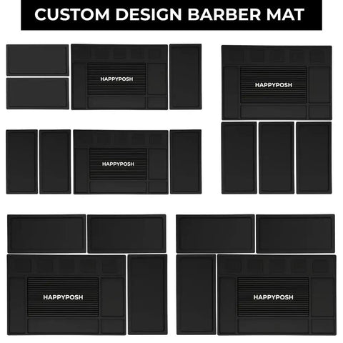 Modular Magnetic Barber Mat Set With Five Strong Magnets Extra Large Non Slip Rubber Barbershop Station Mat For Clippers And Tools