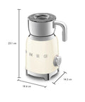 Retro 50s Style Milk Frother with Induction Heating and Removable Jug, cream finish, side view