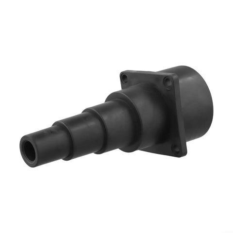 Dust Collection Tool Adapter For Shop Vac And Wet Dry Vacuum Cleaner, black soft plastic, stepped design for 1 to 2.5 inch hoses.