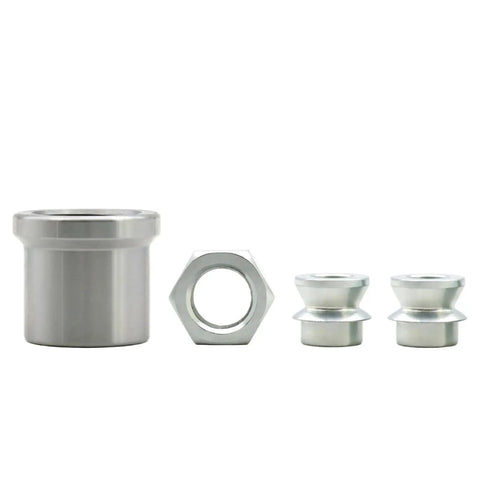 One Piece Heavy Duty Heim Joint Kit Featuring Wicked Tough Rod End Bearing With Self Aligning Spherical Ball Socket, silver metal components