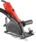 Heavy Duty Angle Grinder Bracket With Integrated Dust Collection System For Smooth Bevel Adjustments Up To Forty Five Degrees, circular saw base with 125mm blade.