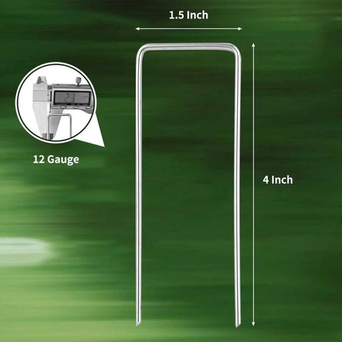 57 Pack 4 Inch Galvanized U Shaped Garden Stakes For Landscaping Ground Yard Fence Projects Heavy Duty 12 Gauge