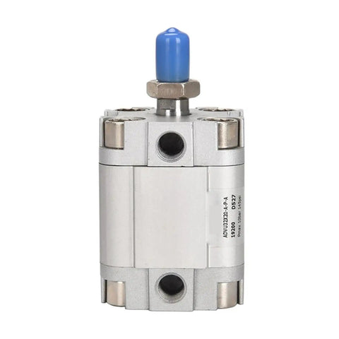 Straight Up Premium Compact Pneumatic Air Cylinder Built For Raw Industrial Might Featuring Bullseye Precision 35 mm Stroke and Easy Peasy Installation front view.