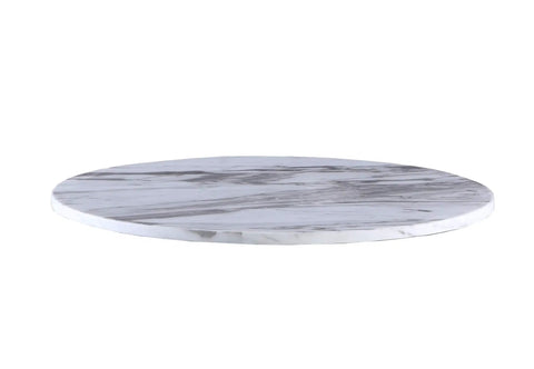 Level Up Your Dining Room With This Top Tier Round White Marble Dining Table Sporting A Sleek Stainless Steel Base And Easy Rotate Lazy Susan For Chill Evening Hangouts - round white marble tabletop