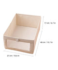 Foldable Linen Closet Organizer Bins Featuring Clear Window And Reinforced Handles Super Slick Cotton Fabric Storage Cubes 17x27x40cm
