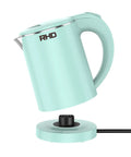 0.5L Portable Electric Kettle For On The Go Quick Boil, Stainless Steel Travel Kettle With Boil Dry Protection And Auto Shut Off, Ideal For Dorms, Office, Coffee, Tea, And Eggs, Green. Visible: Light green kettle lifted from base.