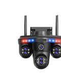 Prograde Wireless Security Camera With 35MP Resolution And 10X Optical Zoom Featuring Smart AI Human Detection Rock Solid 360 Degree PTZ Control No Fuss Remote Viewing For Tough Daily Monitoring And Ultimate Peace Of Mind, top view with dual antennas and LED lights.