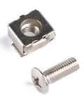 Two Sets Square Hole Cage Nuts With Mounting Screws And Washers, Nickel Plated Iron, Heavy Duty And Easy Install, Corrosion Resistant