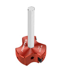 JYINCPED PVC Fitting Saver 3/4 Inch with Triple Blade, 1/4-Inch Hex Shaft displayed at angle, red PVC pipe reamer tool