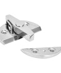 Badass 316 Stainless Steel Twist Latch Catch For Marine Boat Cabinetry And Heavy Door Projects Rock Solid Half Circle Turn Button Hardware with a shiny finish.