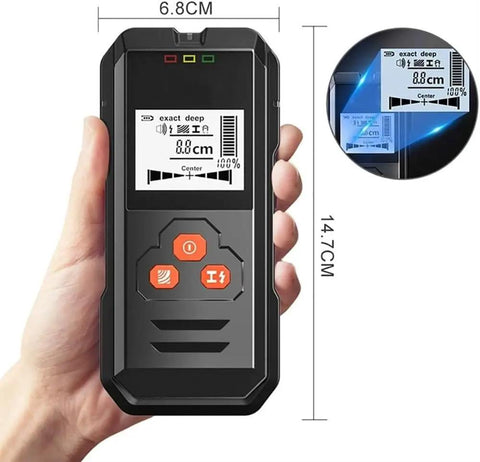 Handheld Ultimate Durable Digital Stud Finder And Wall Scanner With Bright Lcd Display for tracking metal wood iron and live AC wiring.