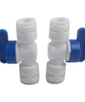 5 Piece 3/8 Inch Quick Connect Shut Off Ball Valve Push Fit Polypropylene Connector For Water Filter Lines with blue handles