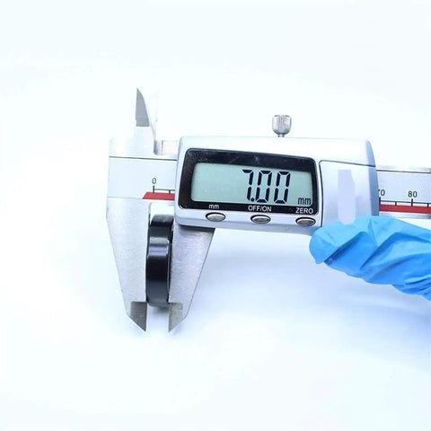 Pack Of Two High Temperature Thin Section Ball Bearings 17X30X7MM Rated For 500C Operation measured to 7mm with calipers.