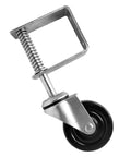 Heavy Duty Rubber Gate Caster Wheel With Spring Loaded Clamp Bracket For Smooth Sliding Wood Or Metal Gates Rolls Like Butter