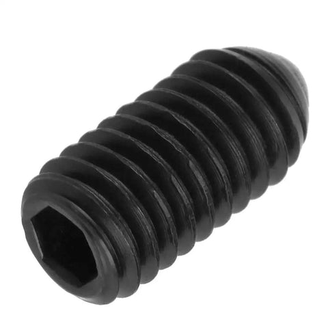 Built Rugged Carbon Steel M6 Hex Socket Ball Spring Plunger Set Ten Piece showing a single black hex socket ball plunger.