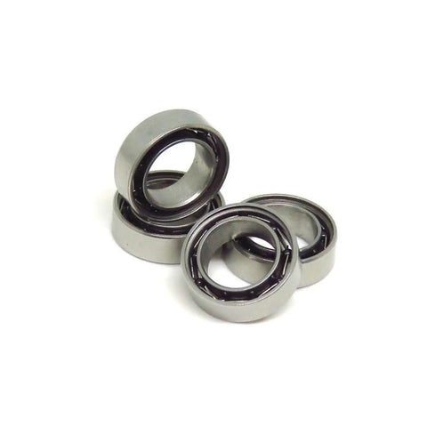 Miniature S6700C Hybrid Ceramic Ball Bearings 10x15x4mm Open Design with stainless steel rings in display.